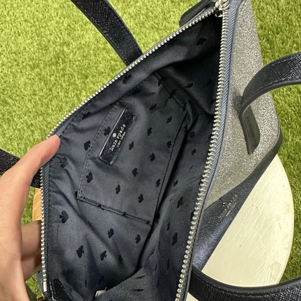 Kate Spade New York Lola Glitter Small‎ Satchel Dusk Navy